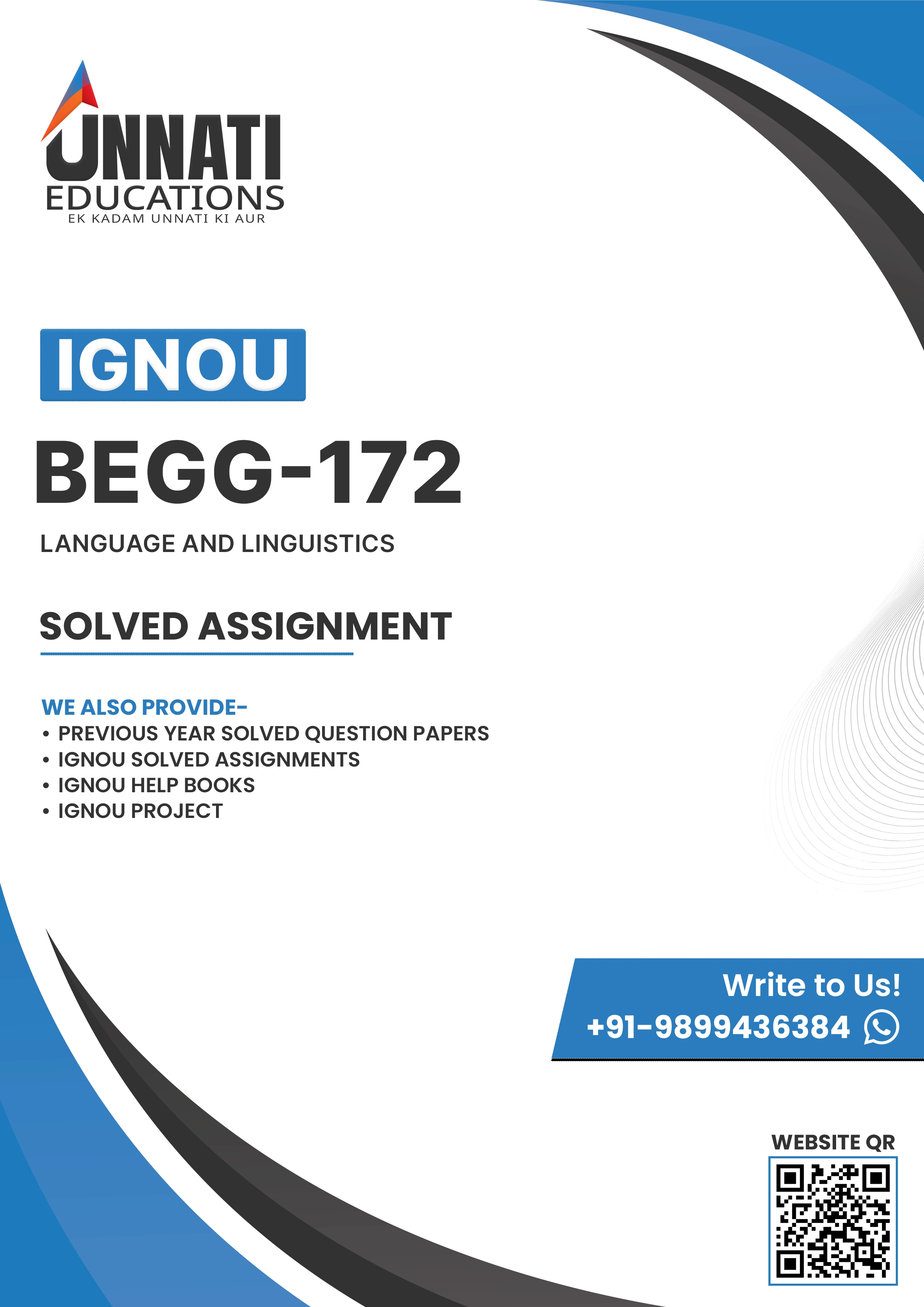 BEGG-172 Language And Linguistics Solved Assignment 2025-26